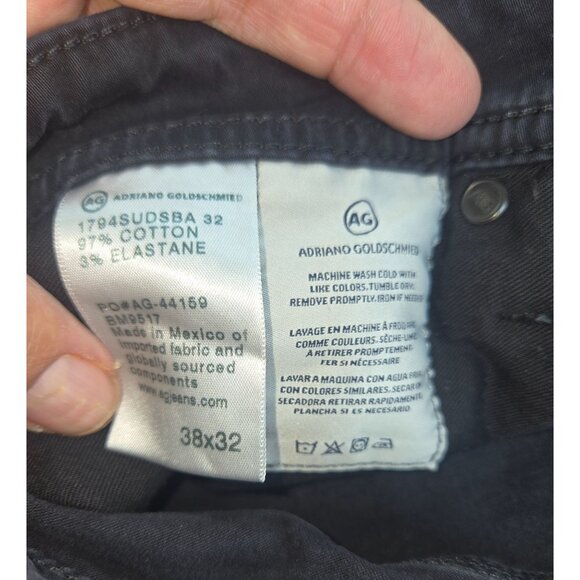 AG Adriano Goldschmeid Everett Slim Mens Jeans 38x32 Black - Picture 5 of 9